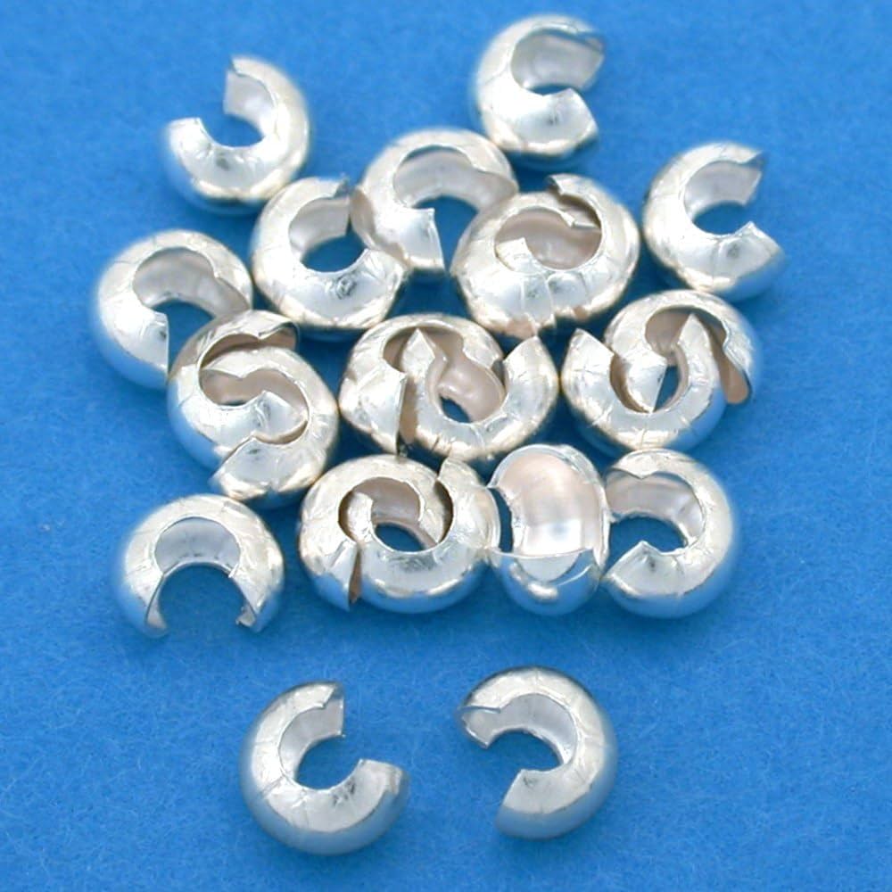 Sterling Silver Crimp Bead Covers - 4mm