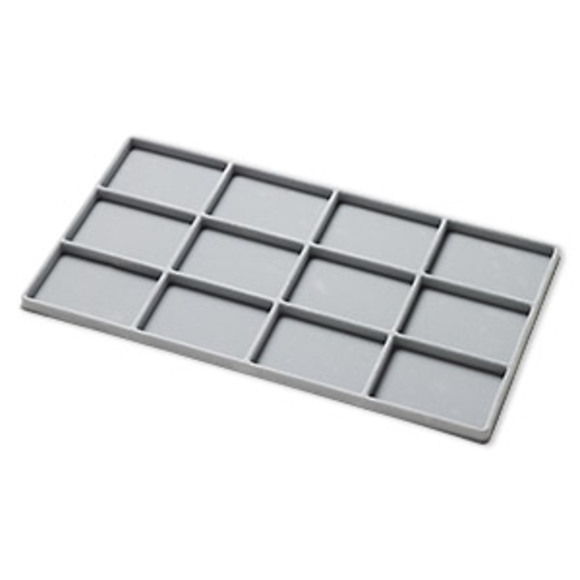 Flocked Tray Inserts - Grey (12 Compartment)