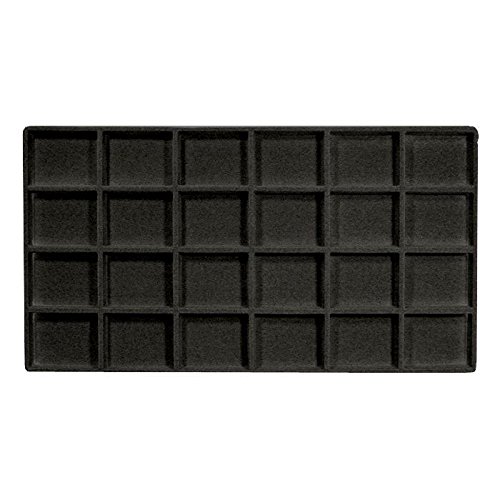 1pc Black Flocked Compartment Display Slots Inserts for Jewelry Cases and Trays (28 slot)