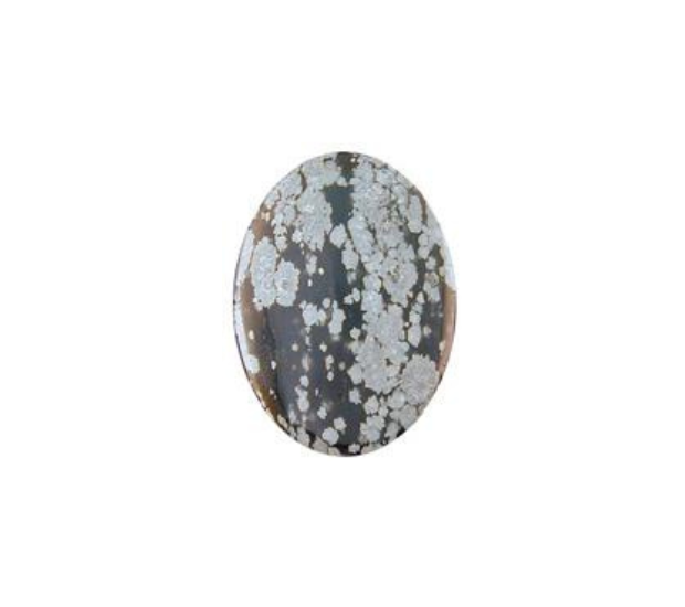 Snowflake  Obsidian - 7x9  Oval