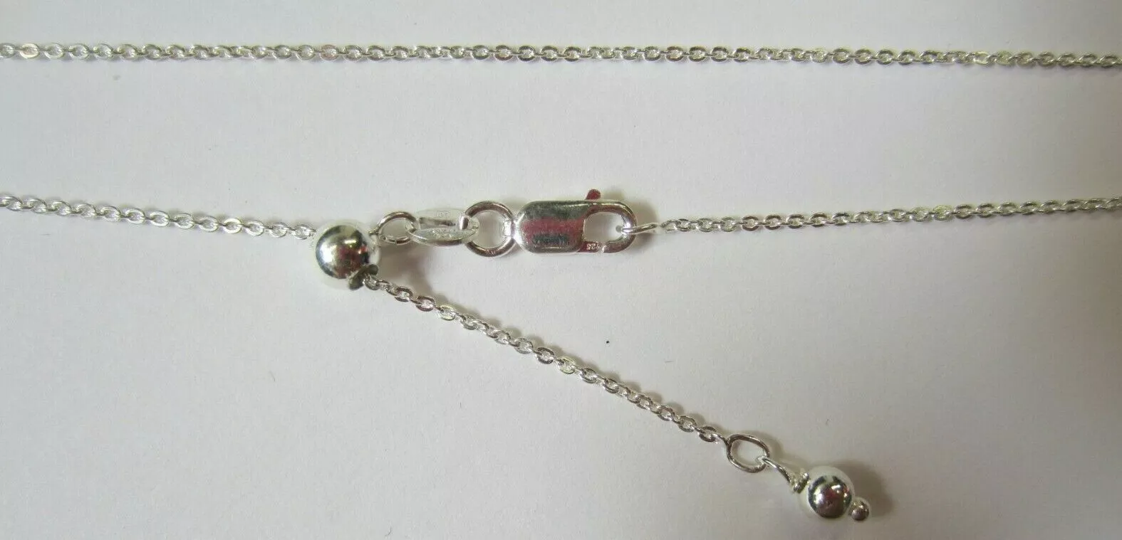 0.75mm Solid 925 Sterling Silver Adjustable Cable Chain Necklace up to 22"