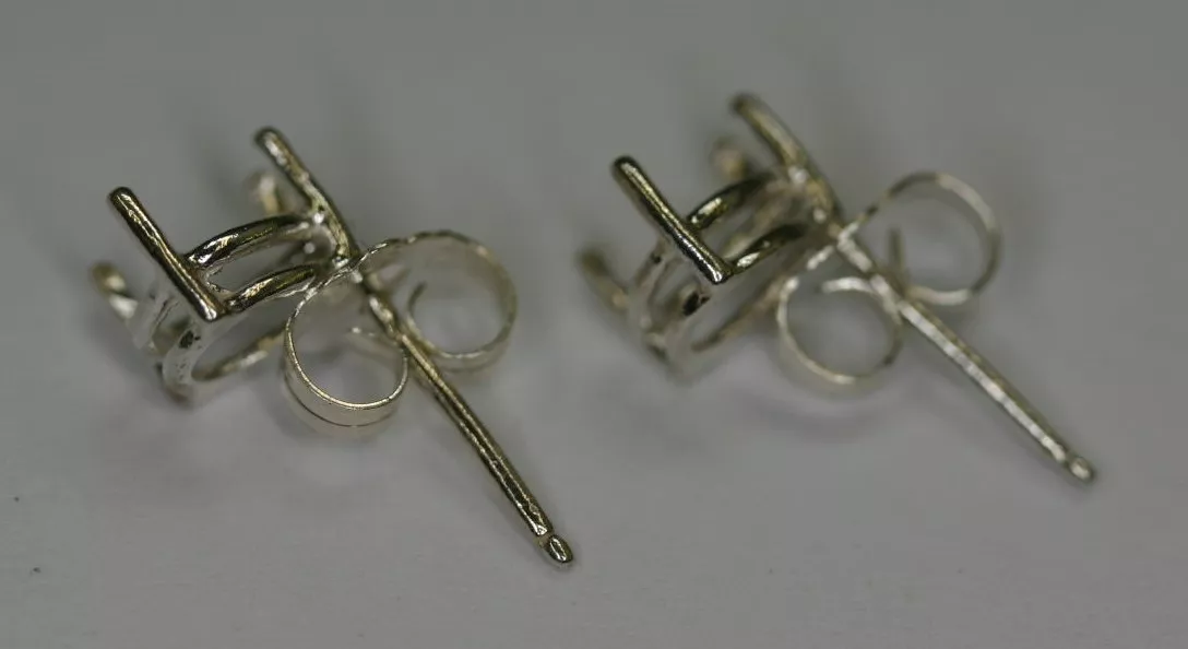 5x7 7x5 Sterling Silver Pear cut Earrings Mounting Setting Gemstones 925