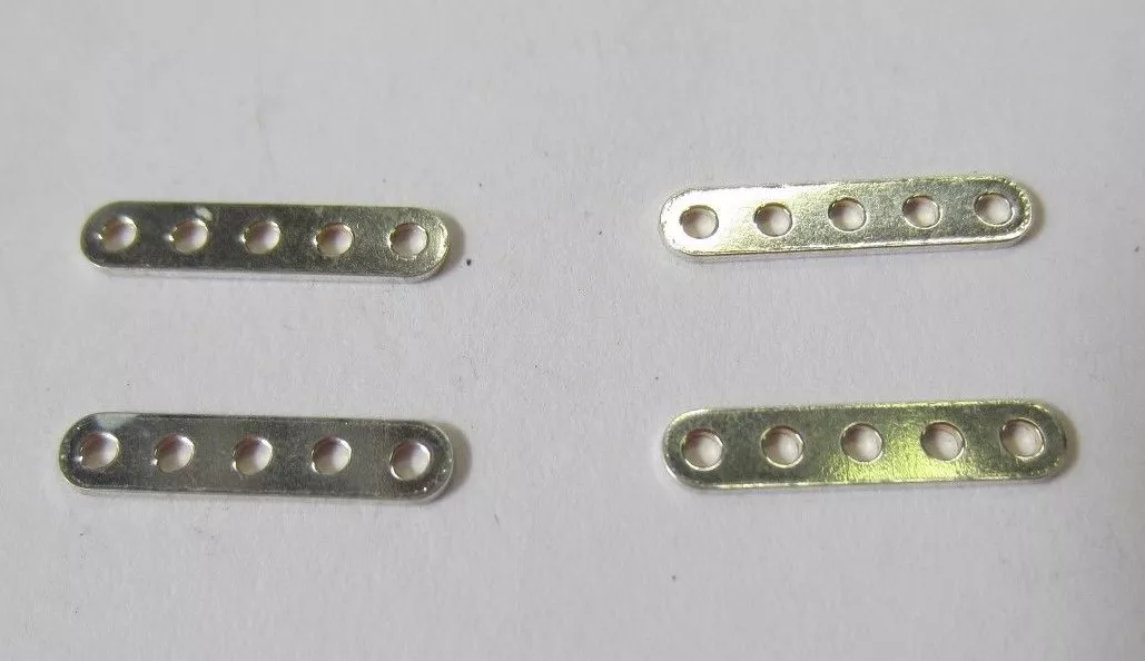 5pcs 12mm Sterling Silver Solid .925 5 Hole Strand Spacer Bar Findings