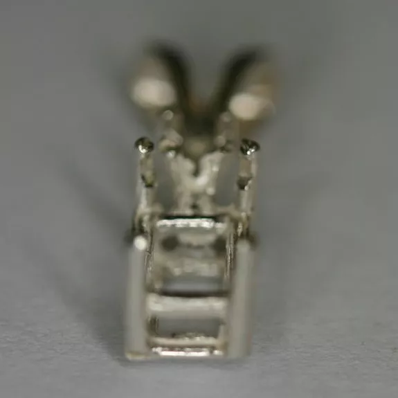 6x4 Pre-notched Sterling Silver Emerald cut Pendant Mounting Gemstones 1 Accent