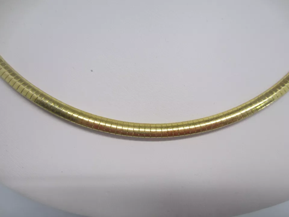 4mm Vermeil Omega Cubetto Chain Necklace Made in ITALY Wholesale Prices 18"