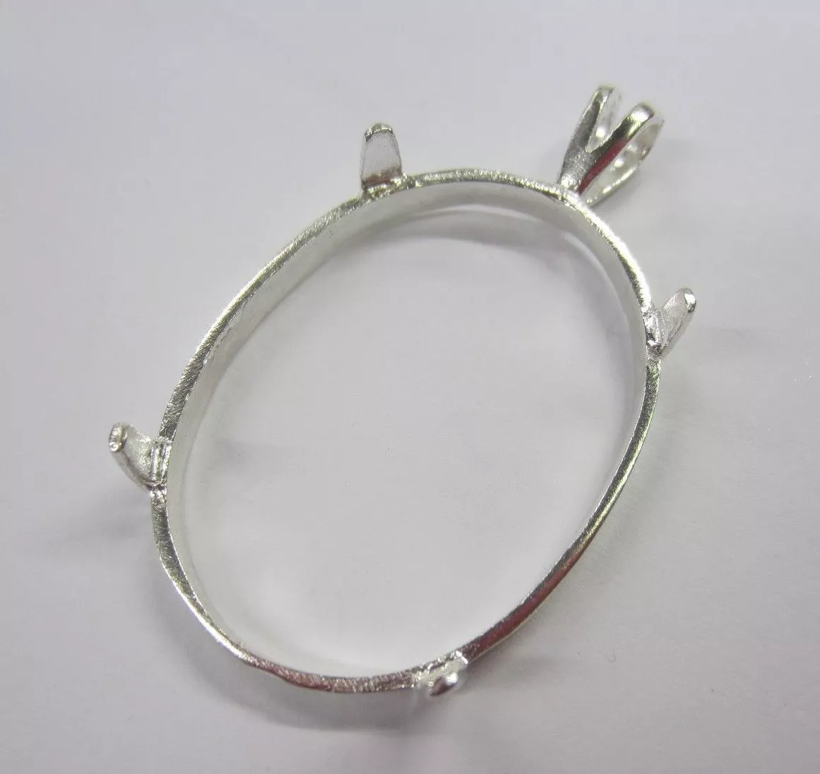 2 18x25mm Solid Sterling Silver Prenotched Cabochon Gemstones Pendant Mounting