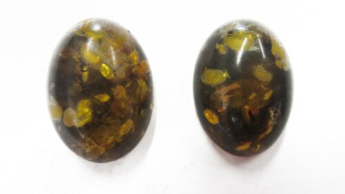 2pcs Natural Calibrated Oval Amber Cabochon Gemstones 13x18mm 18x13mm Jewelry