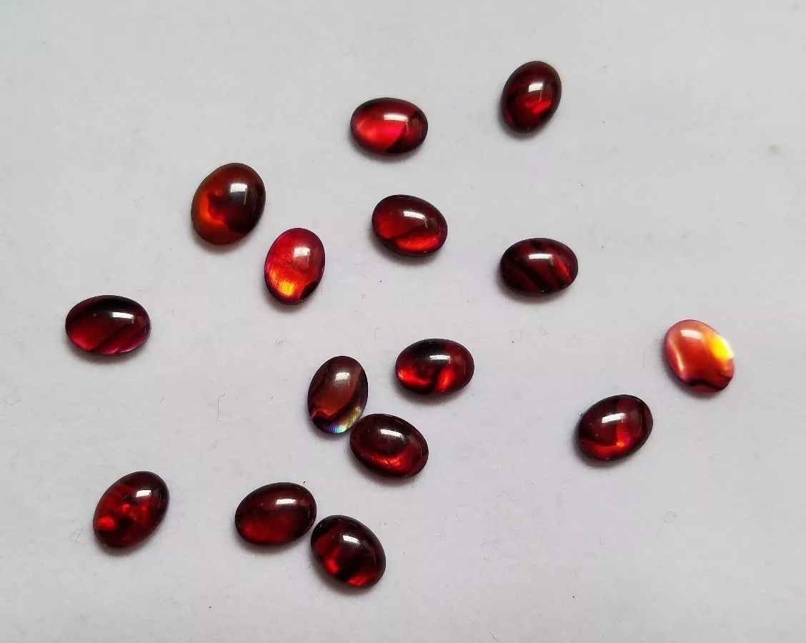 Lot of 10 Red Paua Shell Oval Cabochon High Quality 7x9mm