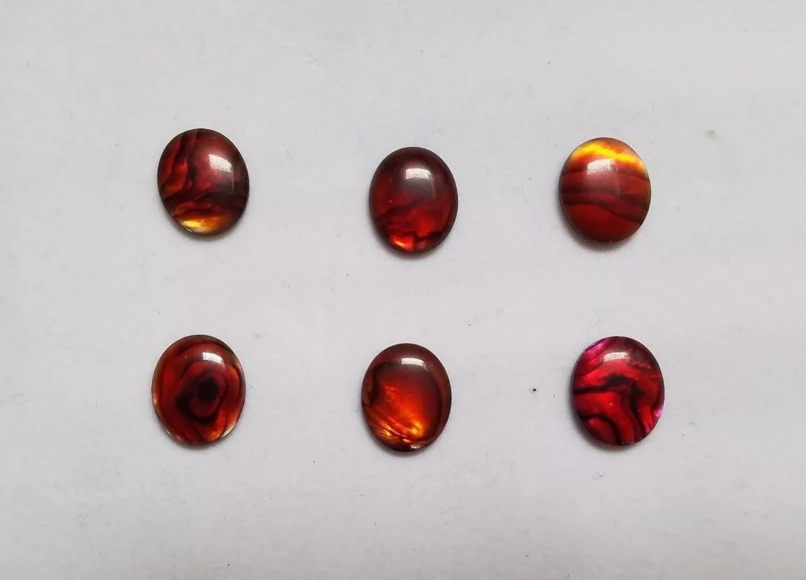 Lot of 10 Red Paua Shell Oval Cabochon High Quality 7x9mm