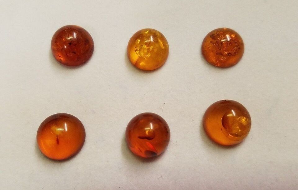 Natural Calibrated Round Amber Cabochon High Quality Gemstones 10mm Stones Gems