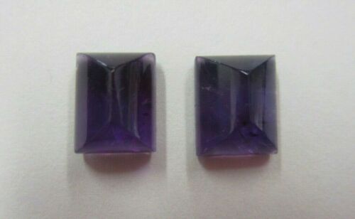 7x9mm 9x7mm Natural African Amethyst Rectangle Cabochon High Dome Rose Cut Top