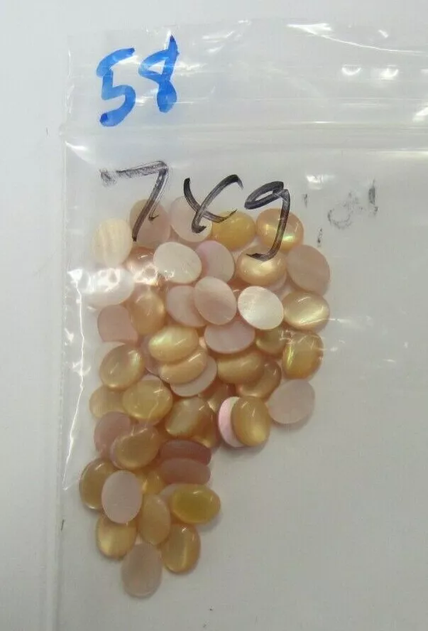 Lot of 58pcs 7x9mm 9x7mm Natural Pink Mussel Shell Oval Cabochon Wholesale Price