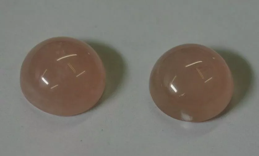 4pcs 12mm Natural Rose Quartz Calibrated Round Cabochon Gemstones Cab Jewelry
