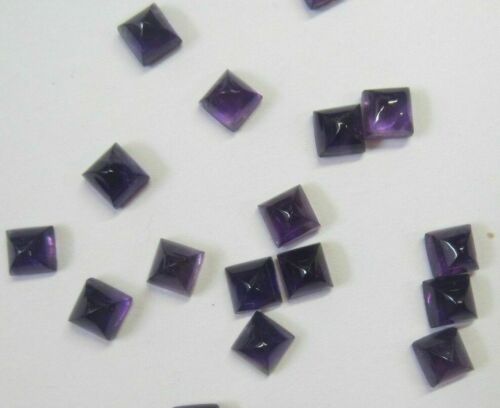 4pcs 5mm Natural African Amethyst Square Cabochon Gemstones Cab Gems Jewelry