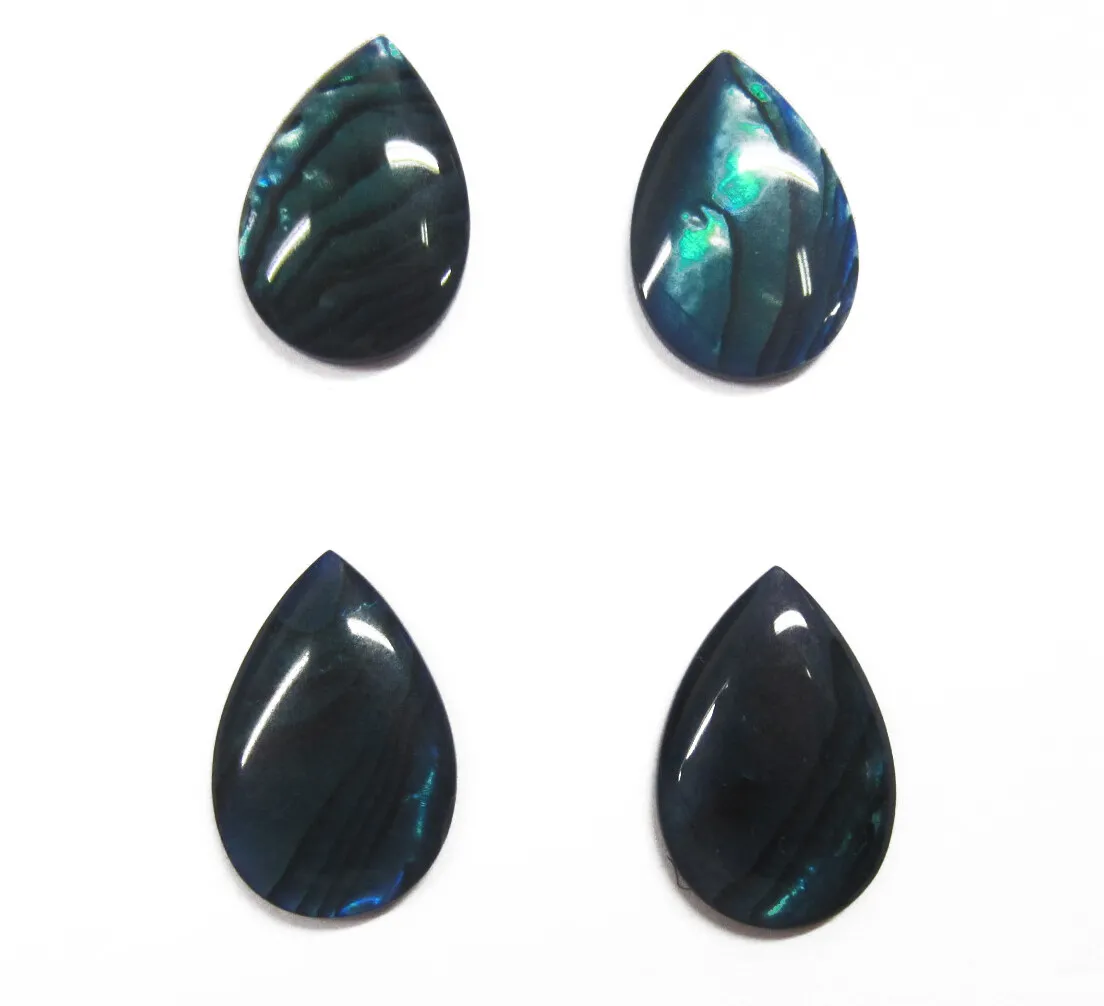 4pcs 10x15mm 15x10mm Natural Paua Shell Blue Pear Tear Cabochon Gemstone Jewelry