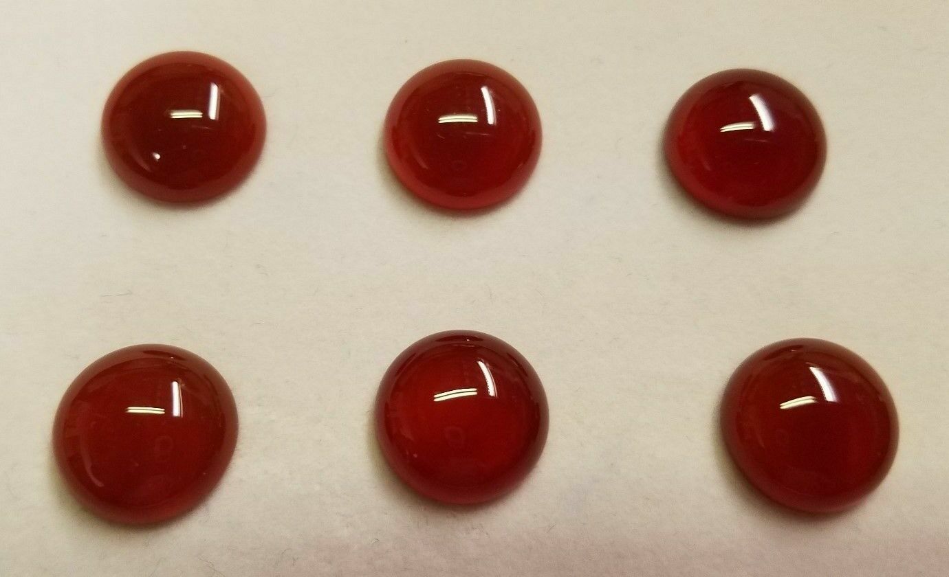 10pcs 7mm Natural Carnelian Calibrated Round Cabochon Cab Gemstones Gems Jewelry