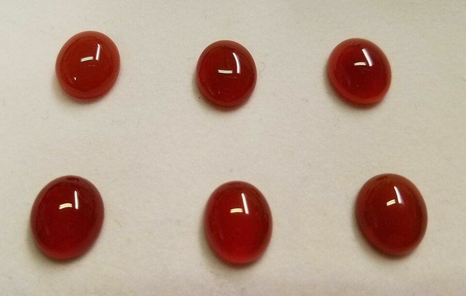 10pcs 5x7mm Natural Carnelian Calibrated Oval Cabochon Cab Gemstones Jewelry