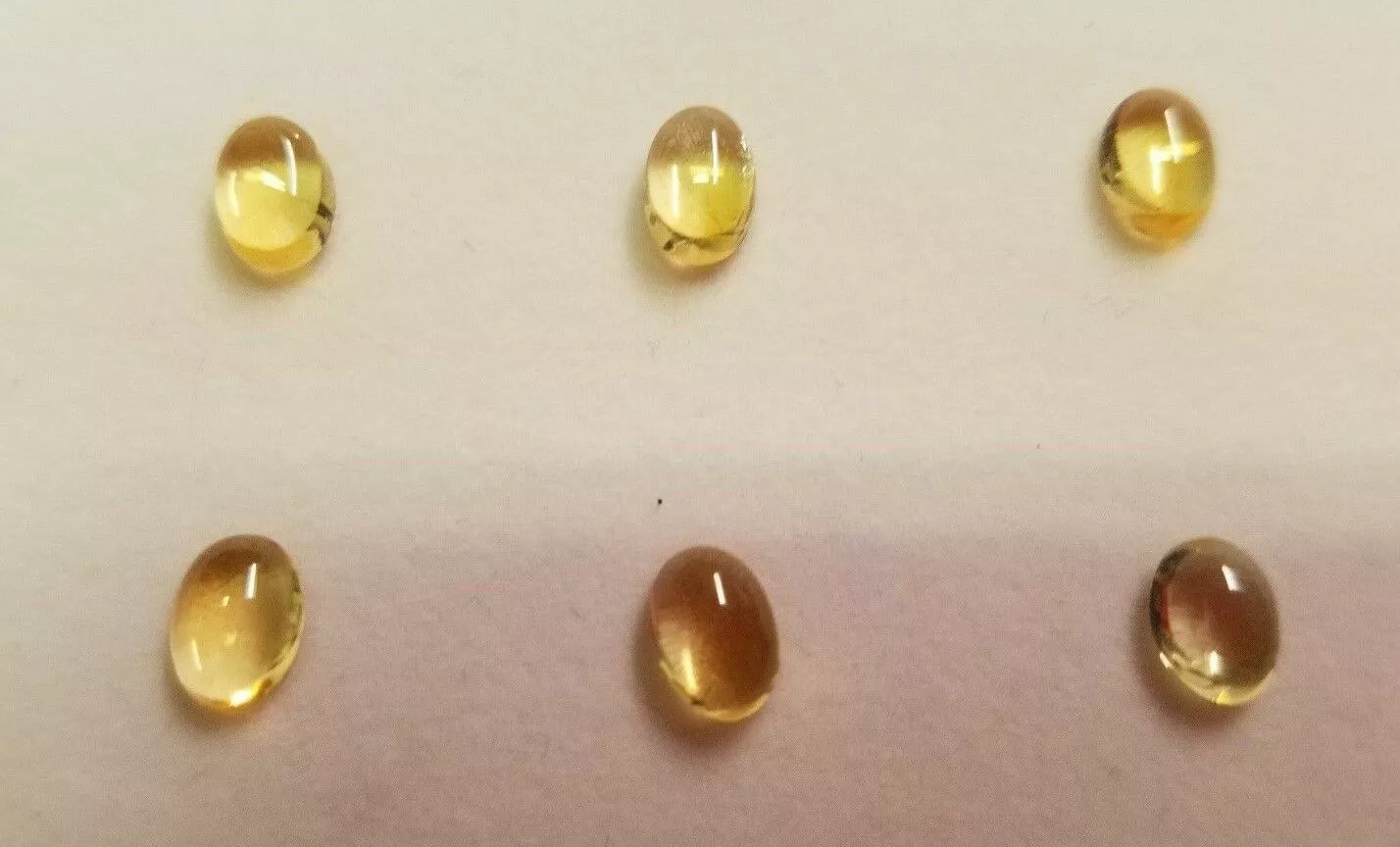 2pcs 5x7mm Natural Citrine Calibrated Oval Cabochons Cab Gems Gemstones Jewelry