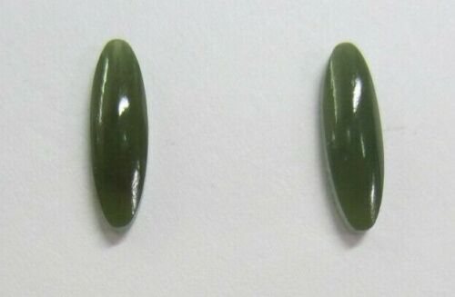 4pcs 3x11mm 11x3mm Natural Nephrite British Columbia BC Jade Long Oval Cabochon