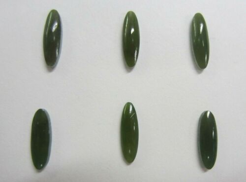 4pcs 3x11mm 11x3mm Natural Nephrite British Columbia BC Jade Long Oval Cabochon