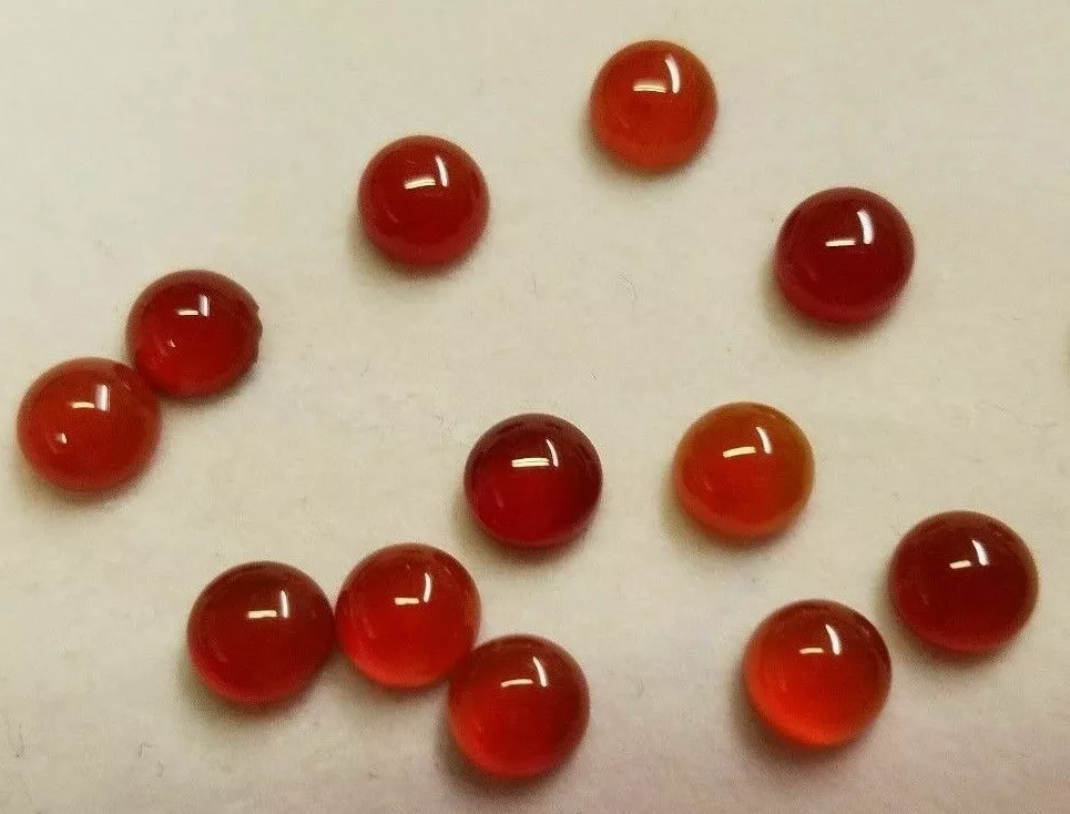 4pcs 10mm Natural Carnelian Calibrated Round Cabochon Cab Gemstones Gems Jewelry