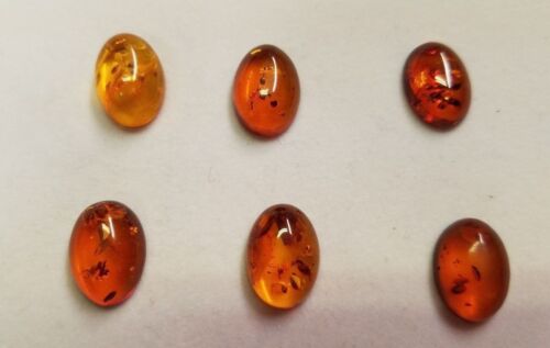 2pcs Natural Calibrated Oval Amber Cabochon Gemstones 10x12mm 12x10mm Cab