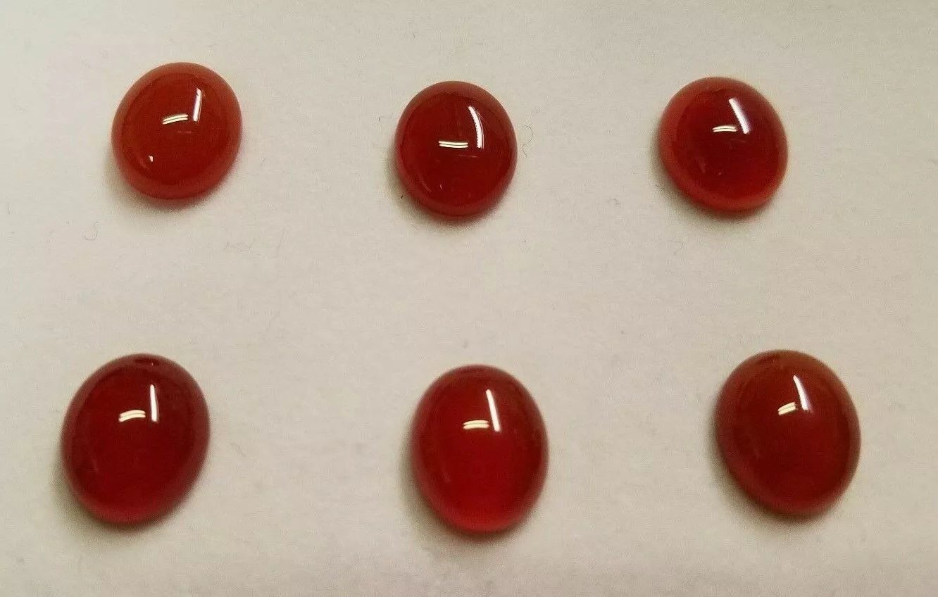 10pcs 8x10mm Natural Carnelian Calibrated Oval Cabochon Cab Gemstones Jewelry