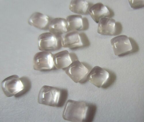 10pcs 3mm Natural Rose Quartz Calibrated Square Cabochon Gemstones Cab Jewelry