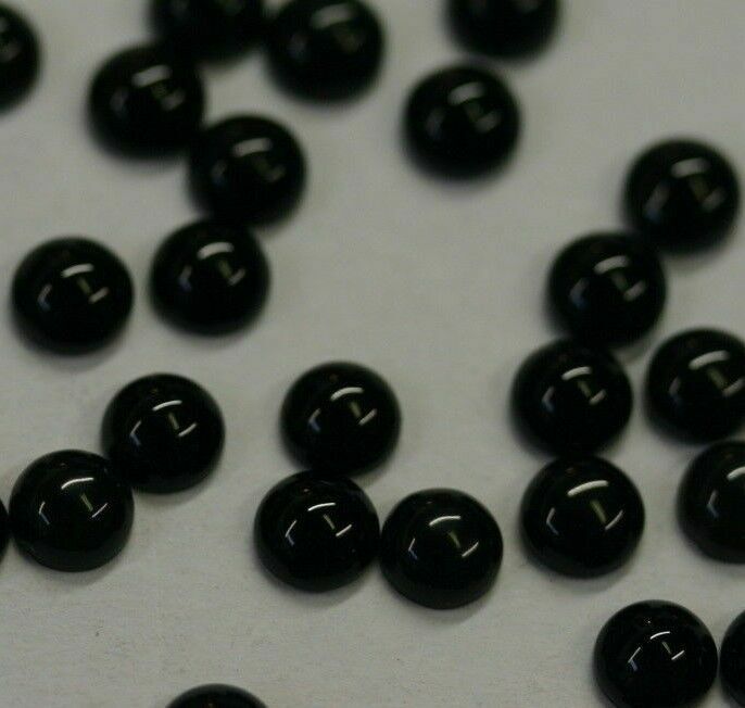 10pcs 3mm Natural Black Onyx Calibrated Round Cabochon Gemstones Gems Jewelry