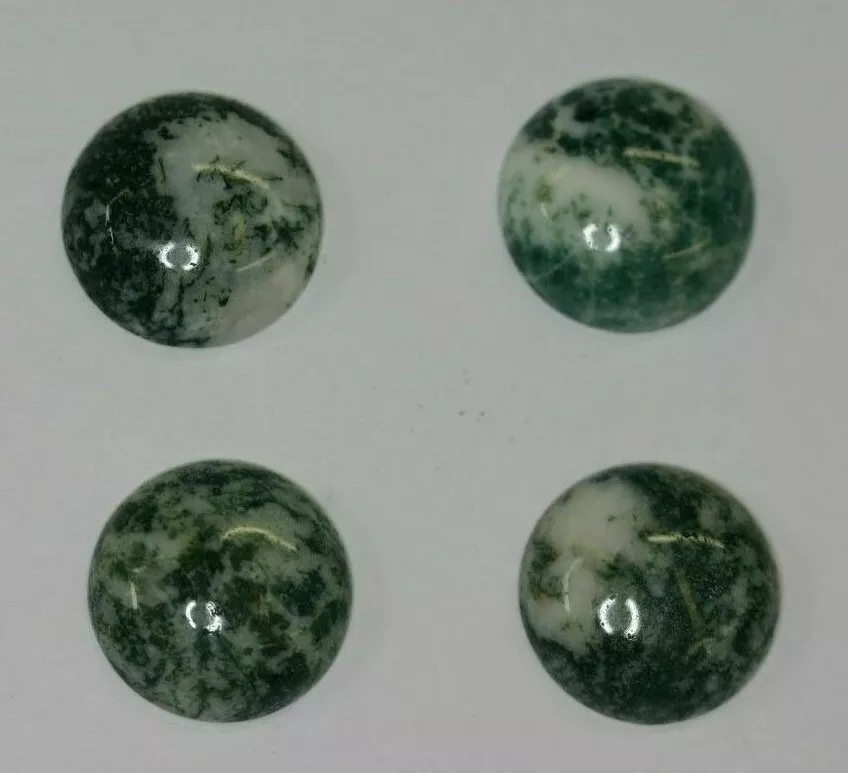 18mm Natural Tree Agate Calibrated Round Cabochon Gemstones Cab Gems Jewelry