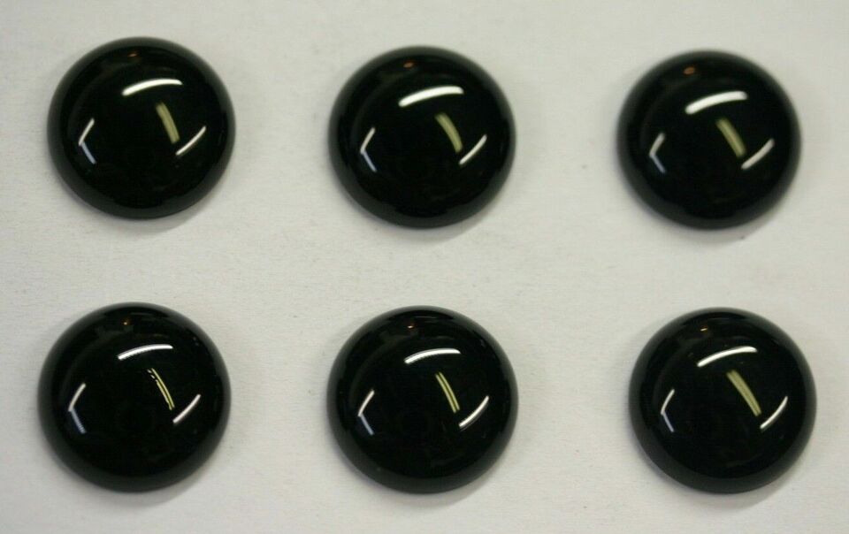 4pcs 16mm Natural Black Onyx Calibrated Round Cabochon Gemstones Gems Jewelry