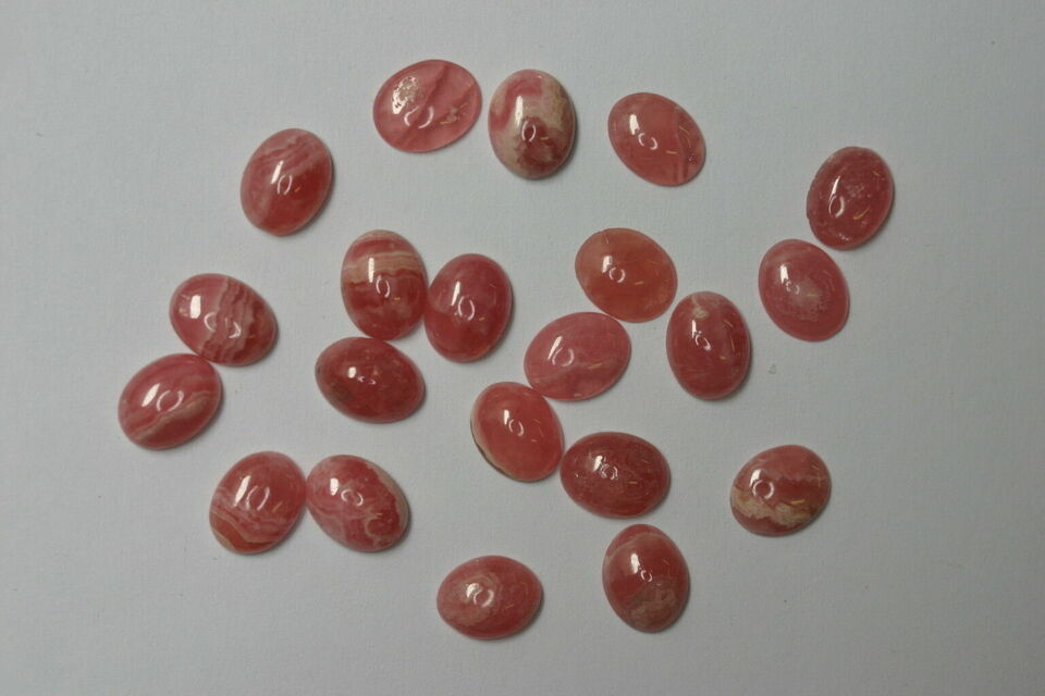 2pcs 10x12mm Natural Rhodochrosite Calibrated Oval Cabochon Cab Gems Gemstones