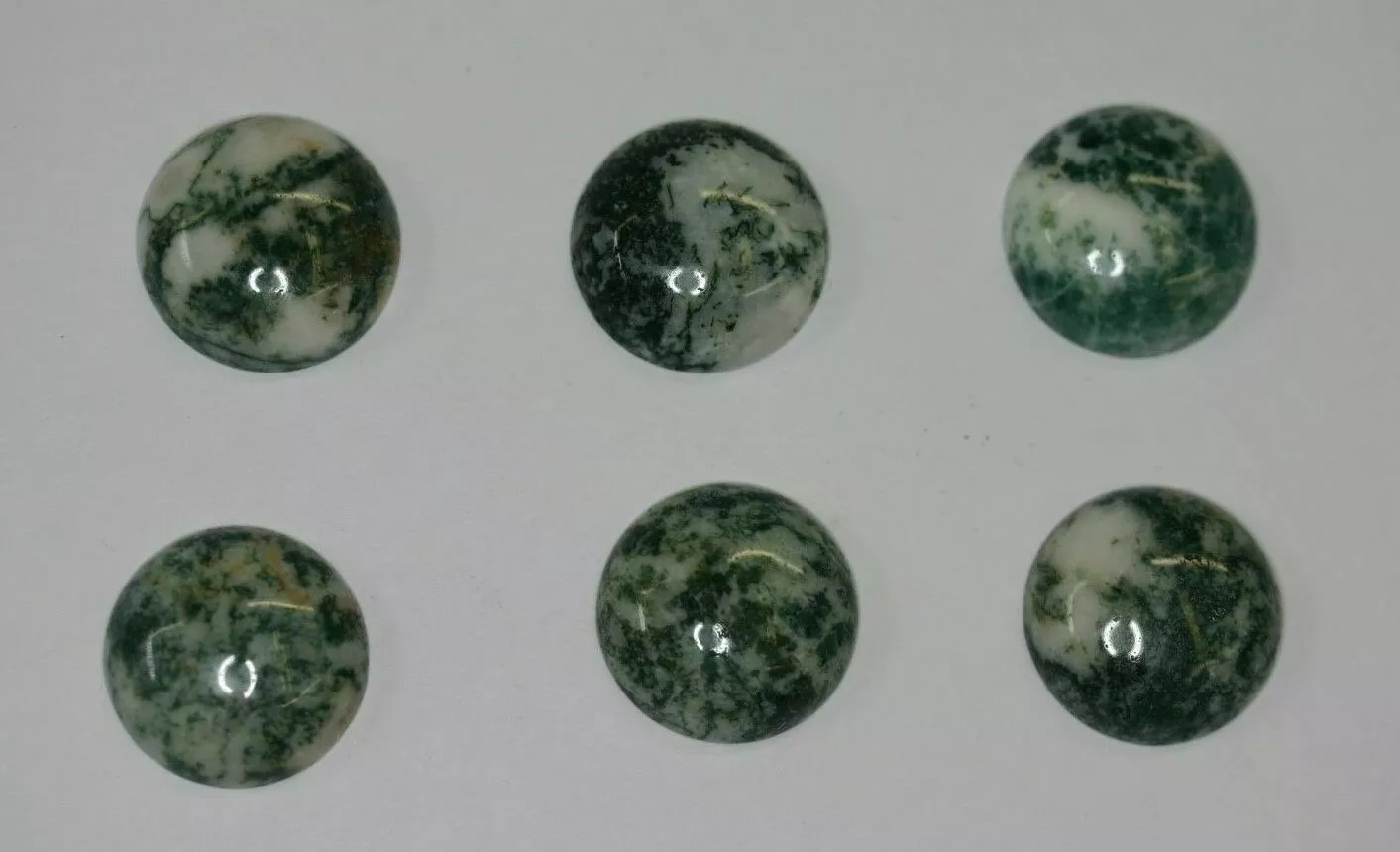 2pcs 10mm Natural Tree Agate Calibrated Round Cabochon Gemstones Cab Jewelry