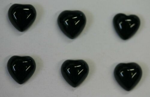 4pcs 8mm Natural Black Onyx Calibrated Heart Cabochon Gemstones Gems Jewelry