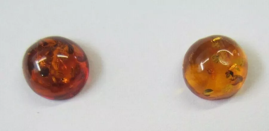 2pcs 5mm Natural Orange Amber Round Cabochon High Quality Gemstones Jewelry Jewelry and Displays (3941)