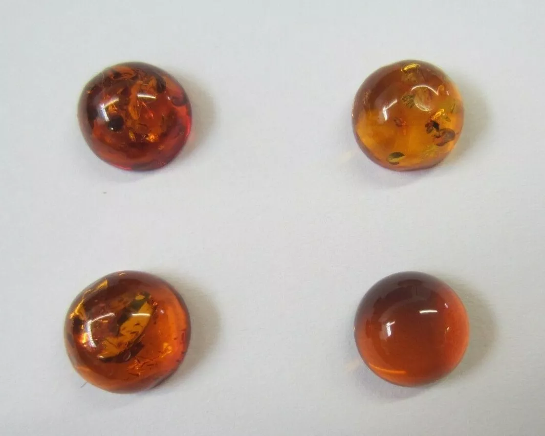 2pcs 5mm Natural Orange Amber Round Cabochon High Quality Gemstones Jewelry Jewelry and Displays (3941)
