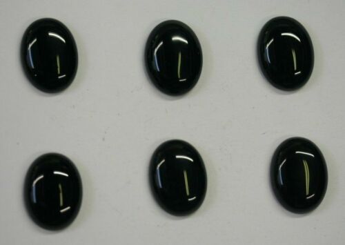 15x20 mm Natural Black Onyx Calibrated Oval Cabochon Gemstones Gems Jewelry