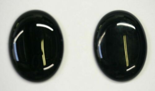 15x20 mm Natural Black Onyx Calibrated Oval Cabochon Gemstones Gems Jewelry