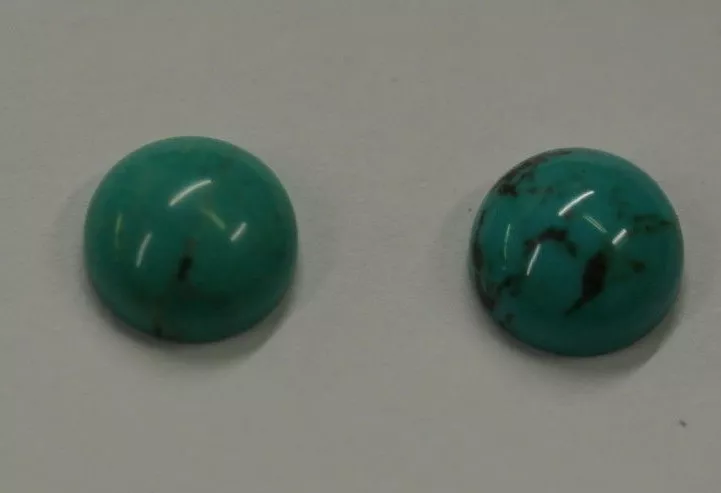 2pcs Natural Chinese Turquoise Round Cabochon 8mm Gemstones