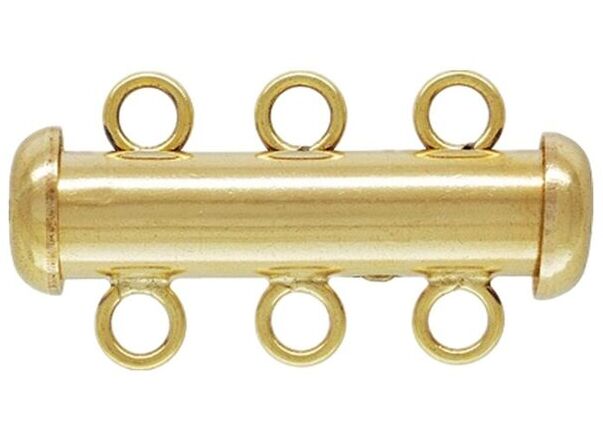 14K Gold Filled Tube Lock Clasps - 3 strand