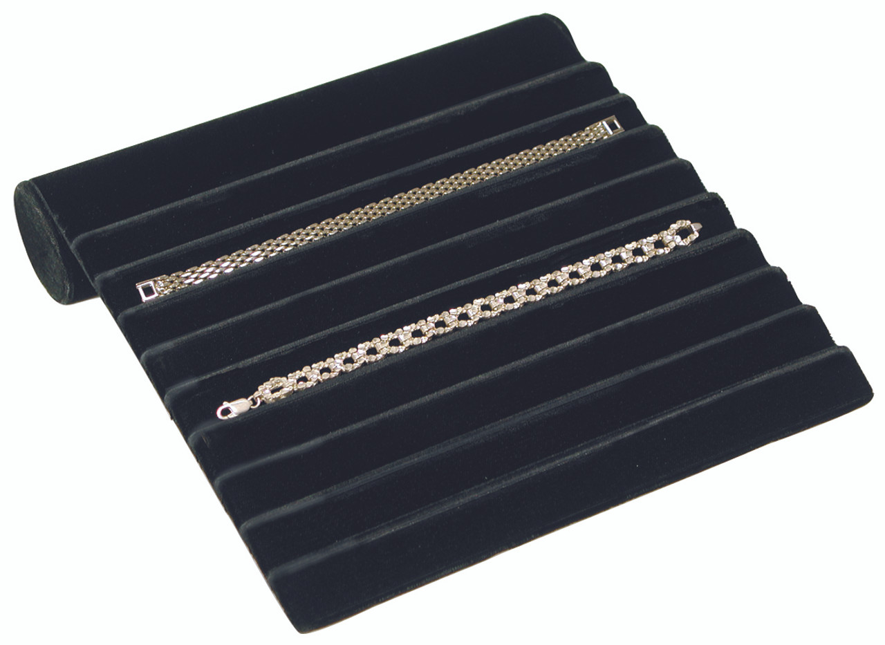 Slanted Bracelet Insert -  Black Leatherette