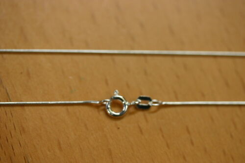 0.8mm Solid Sterling Silver Round Snake Chain Necklace Made in Italy 16"