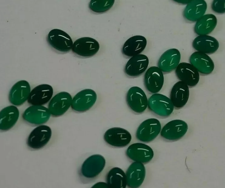 10pcs 7x9mm Natural Green Onyx Calibrated Oval Cabochon Gemstones Gems Jewelry