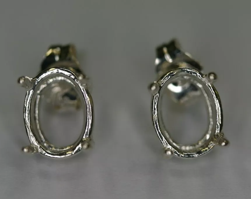 7x9 9x7 Sterling Silver Oval Earrings Mounting Setting Gemstones 925