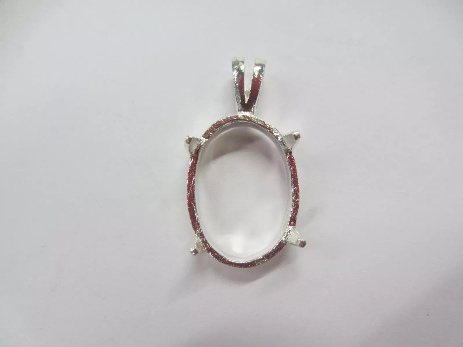 1pc 10x12mm Solid Sterling Silver Prenotched Cabochon Gemstones Pendant Mounting