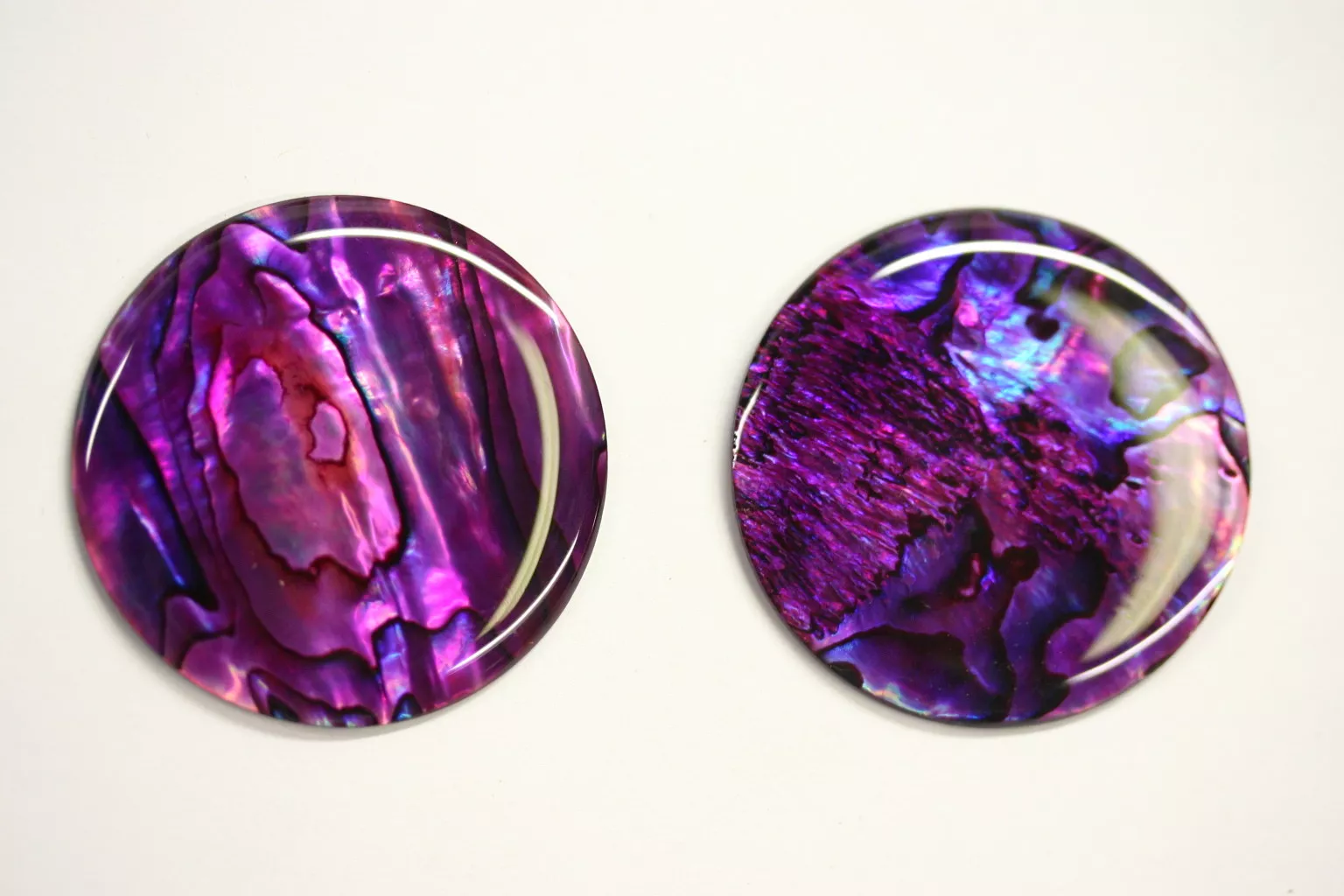 4pcs Purple Paua Shell Round Cabochon 5mm