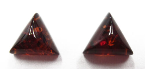 2pcs 8mm Natural Baltic Amber Triangle Cabochon High Quality Gemstones Cab Gems