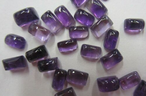 4pcs 5x7mm 7x5mm Natural African Amethyst Rectangle Cabochon Gemstones Cab Gems