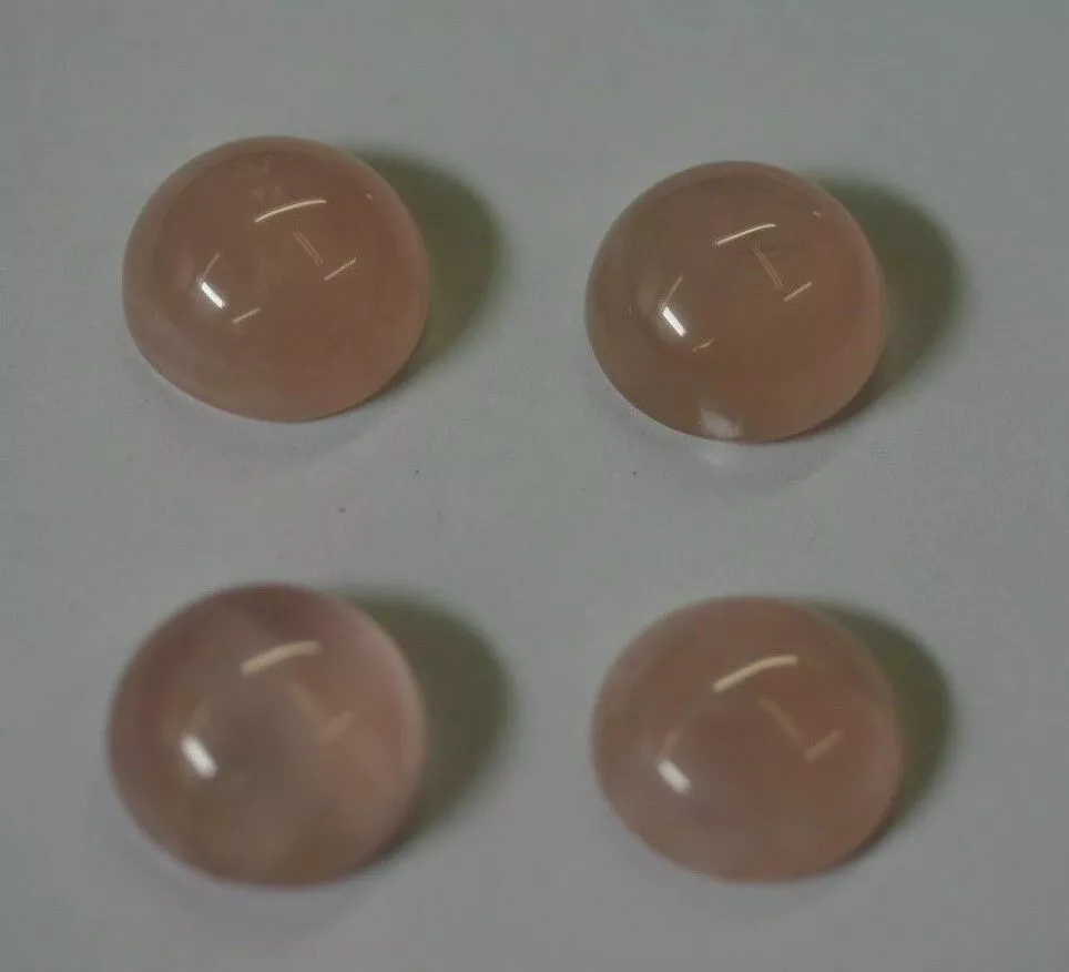 2pcs 17mm Natural Rose Quartz Calibrated Round Cabochon Gemstones Cab Jewelry