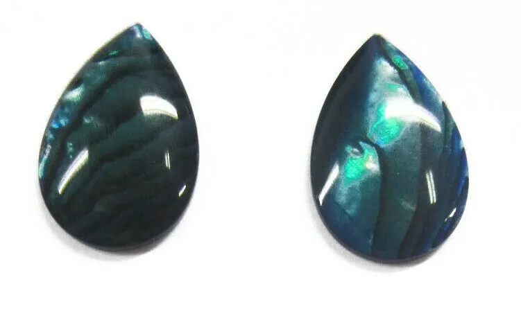 4pcs 10x15mm 15x10mm Natural Paua Shell Blue Pear Tear Cabochon Gemstone Jewelry